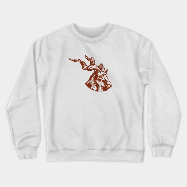 Kudu Animal Design Crewneck Sweatshirt by Utopia Shop